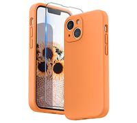 SURPHY Coque Silicone Liquide Compatible avec iPhone 13 Mini 5,4 Pouces, Protection Individuelle pour Chaque Objectif Épaissie Silicone Premium Etui pour iPhone 13 Mini 5,4 Pouces (Marigold Orange)