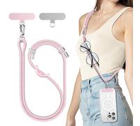 SURPHY Cordon Téléphone Portable Universelle avec 2 Patchs | Tour de Cou Telephone, Réglable et Détachable, Laniere Longue Telephone Portable en Nylon pour des Smartphones etc