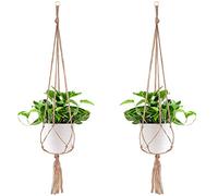 Surplex 2 Paquets Suspension Plante Macramé, Pot Suspendu Plante, pour Suspendre Pot de Fleur Suspension Suspendue Décoration Balcon Maison, 4 Jambes en Corde, 105 cm