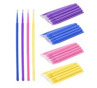 Surplex 400pcs Micro Applicateurs Brosses, Coton-tige Special de Greffe de Cils pour Extensions de Cils, Coloration des Cils, Maquillage - 4 Brosses de Couleur