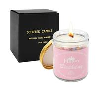 Surplex Bougie en cire de soja parfumée pour gâteau d'anniversaire à la lavande, 50 heures de combustion - Cadeau mignon et amusant pour femme, homme, épouse, mari, meilleur ami, sœur, collègue de