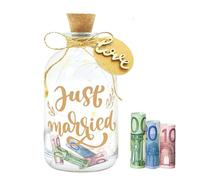 Surplex Bouteille décorative à LED en verre avec bouchon en liège, cadeau de mariage pour mariée et marié, bouteille de vœux parfaite pour la famille, petite amie, Saint-Valentin, anniversaire, Noël