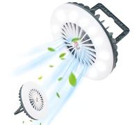 Surplex Lanterne Camping avec ventilateur, Lampe de Tente LED avec ventilateur Rechargeable USB, Tente lampe Lanterne Powerbank Accessoires de camping pour l'Extérieur, Camping, Bureau, Gril