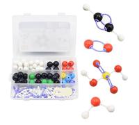 Surplex Lot de 136 modèles moléculaires de chimie organique - Chimie scientifique - Modèles moléculaires atomiques - Kit d'enseignement de gauche - Structure inorganique - Modèle de lien atomique pour