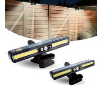 Surplex Lot de 2 lampes solaires clipseables pour extérieur, 36 LED, détecteur de mouvement, étanchéité IP65, 3 modes, double support, pour clôture, gouttière, jardin