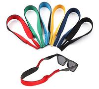 Surplex Paquet de 6 paires de cordons élastiques en néoprène avec cordon de retenue pour lunettes de sport et soleil, étui