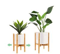 Surplex Support de Pot de Fleur, Milieu du Siècle en Bois Support pour Plantes réglable Moderne pour Salon Jardin Balcon Coin Porte Pot Plante intérieur et extérieur (Planteur Non Inclus)