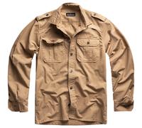 Surplus Base Chemise Manche Longue Hommes Travail Militaire Extérieur Beige