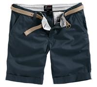 Surplus Chino Shorts Décontractée Coupe Régulière Plaine Longueur Du Genou Navy