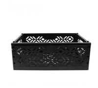 Surplus Systems Cagette en Plastique Noir Empilable et Pliable, Boîte de Rangement, STORAGE_BOX