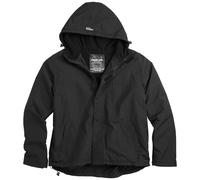 SURPLUS WINDBREAKER HOODED CHAUD HOMMES JACKET ZIP COUPE-VENT + MOLLETON NOIR S-