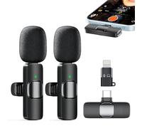 SURPN Micro Cravate sans Fil pour iPhone, iPad, Android, Mini Micro Cravate Réduction du Bruit pour Enregistrement, Enregistrement idéo, Interviews en Plein Air ou Intérieur, Youtube, TikTok, Vlog