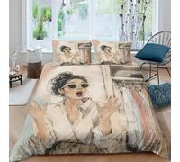Surpris Mode Femme Housse de Couette 2 Pieces Fermeture Eclair, Chambre