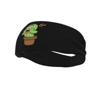 Surpris par le cactus de dessin animé dans un pot Bandeaux Hommes Femmes Antidérapant Mèche Sport Bandeau de transpiration pour Gym Basketball Yoga Bandeaux de cheveux