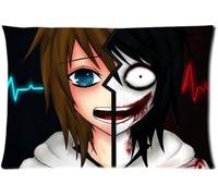 Surprise Coming Jeff The Killer Creepypasta Housse De Coussin Personnalisée À Fermeture Éclair (76 Cm X 50 Cm)