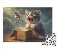 Surprise de Souris sautant Puzzle 1000 Pièces Cadeau Unique intéressant Jeu Éducatif Défi Jouet À De Qualité Supérieure Peinture Art pour Adultes Et Enfants À Partir De 12 Ans 70x50cm/1000pcs
