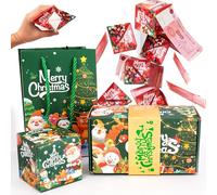Surprise Gift Box Explosion for Money, Unique Folding Bouncing Red Envelope Gift Box for Cash Pop Up Christmas Money Boxes for Birthday Anniversary Valentine (Green A,18 Boxes)