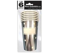surprisez Grand gobelet étoile argent métallique personnalisable 50cl (x6) REF/APGEA