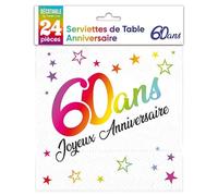 Surprisez-vous Serviettes - Etoiles - Lot de 24 - Âge - Multicolore