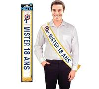 Generique Écharpe Mister 18 ans – Déguisement Anniversaire – Bleu