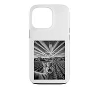 Surreal Cat Selfie Ferme Chemtrails Humour Coque pour iPhone 13 Pro