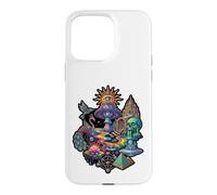 Surreal Cosmic Peacock Sun Eye Champignon Skull Pyramide Art Coque pour iPhone 15 Pro Max