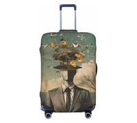 Surreal Floral Mindscape Housses de protection élastiques pour bagages de 45,7 à 81,3 cm, noir, XL