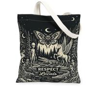Surreal Forest Sac fourre-tout en toile avec citation cryptide papillon de