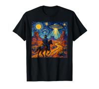 Surreal Space Cowboy OVNI Alien Western Trippy Cosmic Art T-Shirt