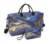 Surrealism A Vast River Of Blue and Gold Stars Grand sac à bandoulière Sac de voyage Sac de sport avec trousse de toilette pour salle de sport Multifonctionnel, surréalisme Une vaste rivière d'étoiles