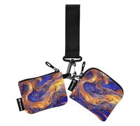 Surrealism A Vast River Of Blue and Gold Stars Lot de 2 porte-monnaie pour femme Grande capacité avec dragonne pour le travail et les voyages, surréalisme Une vaste rivière d'étoiles bleues et dorées,