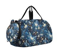 Surrealism Fairies Butterfly Electric Blue Gold Sac de sport avec compartiment à chaussures Sac léger pour voyage, natation, danse, ballet bolsos de para, Surrealism Fées Papillon Electrique Bleu Or