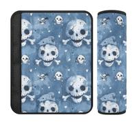 Surrealism Pirates Lot de 2 housses de sangle de siège de voiture Bleu layette pour ceinture de sécurité arrête de couper le cou 25,4 x 19,6 cm