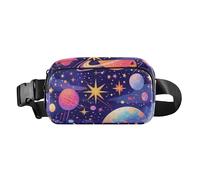 Surrealism Sac banane coloré Cosmic Planet élégant pour homme et femme Mini sac banane de course à pied avec sangle réglable pour voyage, shopping, course à pied, Planète cosmique colorée du