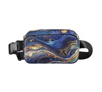 Surrealism Sac banane tendance avec sangle réglable pour homme et femme Motif A Vast River of Blue and Gold Stars, Surréalisme : une vaste rivière d'étoiles bleues et dorées, Taille unique