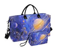 Surrealism Sac de voyage coloré Motif planète cosmique Grand sac fourre-tout de voyage Sac de sport avec trousse de toilette pour voyage en avion Multifonctionnel, surréalisme planète cosmique