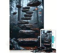 Surréalisme Un Chemin forestier mène à Un escalier_ Puzzle 1000 pièces pour Adultes Jeu de réflexion et de détente Œuvre d'art épurée à Collectionner 50x75cm