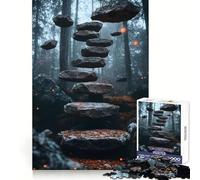Surréalisme Un Chemin forestier mène à Un escalier Puzzle de 1000 pièces pour Adultes Jeu de réflexion Silencieux et Amusant Découpe précise Décoration Murale 38x52cm