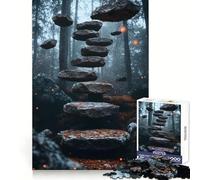 Surréalisme Un Chemin forestier mène à Un escalier_ Puzzle de 1000 pièces pour Adultes pour renforcer Les Liens se Souvenir Passer Un Moment Serein Qualité supérieure Vœux du Père Noël