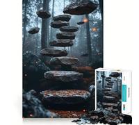 Surréalisme Un Chemin forestier mène à Un escalier_ Puzzle de 1000 pièces pour Adultes pour renforcer Les Liens se Souvenir Passer Un Moment Serein Qualité supérieure Vœux du Père Noël
