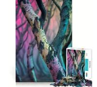 Surréalisme Une forêt où Chaque Arbre est Une œuvre d'art Puzzle de 1000 pièces pour Adultes Jeu de réflexion et de détente Découpe Parfaite Cadeau mémorable 50x75cm