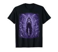 Surrealist Dreamscape Mushroom Lady Crystal Forest Art T-Shirt