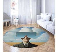 Surréaliste Sci FI Rond Tapis Géants VR Lunettes Scène du désert Petit Cercle Tapis Lavable Doux À Ponce pour Chambre Chambre Bébé 240cm