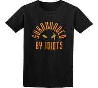 Surrounded by Idiots Shirt T for Mens Casual Graphic Comfortable Tees Black XXL