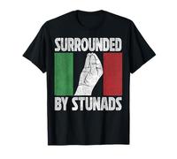 Surrounded by Stunads Funny Italian Hand Gesture Vintage Men T-Shirt