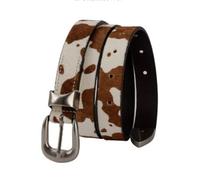 Surrycee Blanc,105cm/waist:34"~36", Ceinture Western pour Femme, Ceinture de Cowgirl de 25 mm de Large, en Cuir véritable, Ceinture en CRIN de Cheval, Ceinture Country avec Boucle pour Jeans