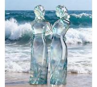 Sœurs à mes côtés, Célébration de l'amitié - Sculpture de trois sœurs, Statue d'amitié « Sœurs à mes côtés », Sculpture en résine transparente représentant des sœurs enlacées, Cadeau (two sisters)