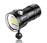 Sursnong N15 6000 Lumens Lampe de plongée - Lampe vidéo sous-Marine Professionnelle avec CRI 90, lumière Blanche 6500 K, pour la plongée, la Photographie (étanchéité IP68, Profondeur 80m)
