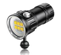 Sursnong N24 7500 Lumens Lampe de plongée - Lampe vidéo sous-Marine Professionnelle avec CRI 90, lumière Blanche 6500 K, pour la plongée, la Photographie (étanchéité IP68, Profondeur 80m)