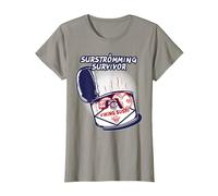 Surstromming Challenge Survivor - Stinky Viking Sushi T-Shirt, Femme, Ardoise, XS